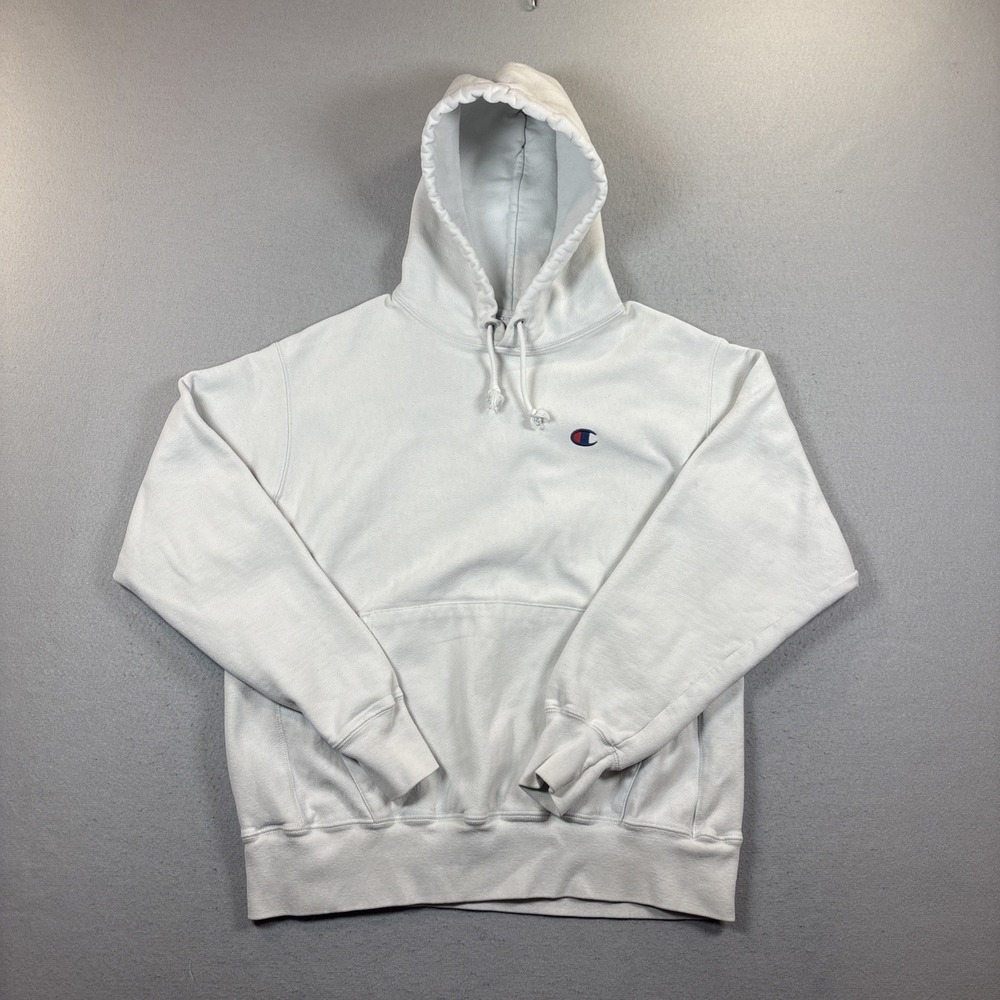 Vintage Champion Reverse Weave Gray Hoodie Blank Size Large Heavy Awesome Comfy